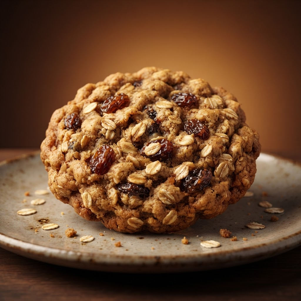 Heavenly Oats craggy oatmeal kookie with plump raisins